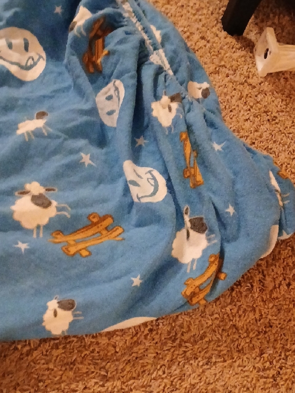 Joe Boxer Blue Sheep and Moon Queen Fitted Sheet - Picture 3 of 7